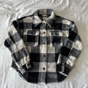 Black And White Plaid Soft Shacket